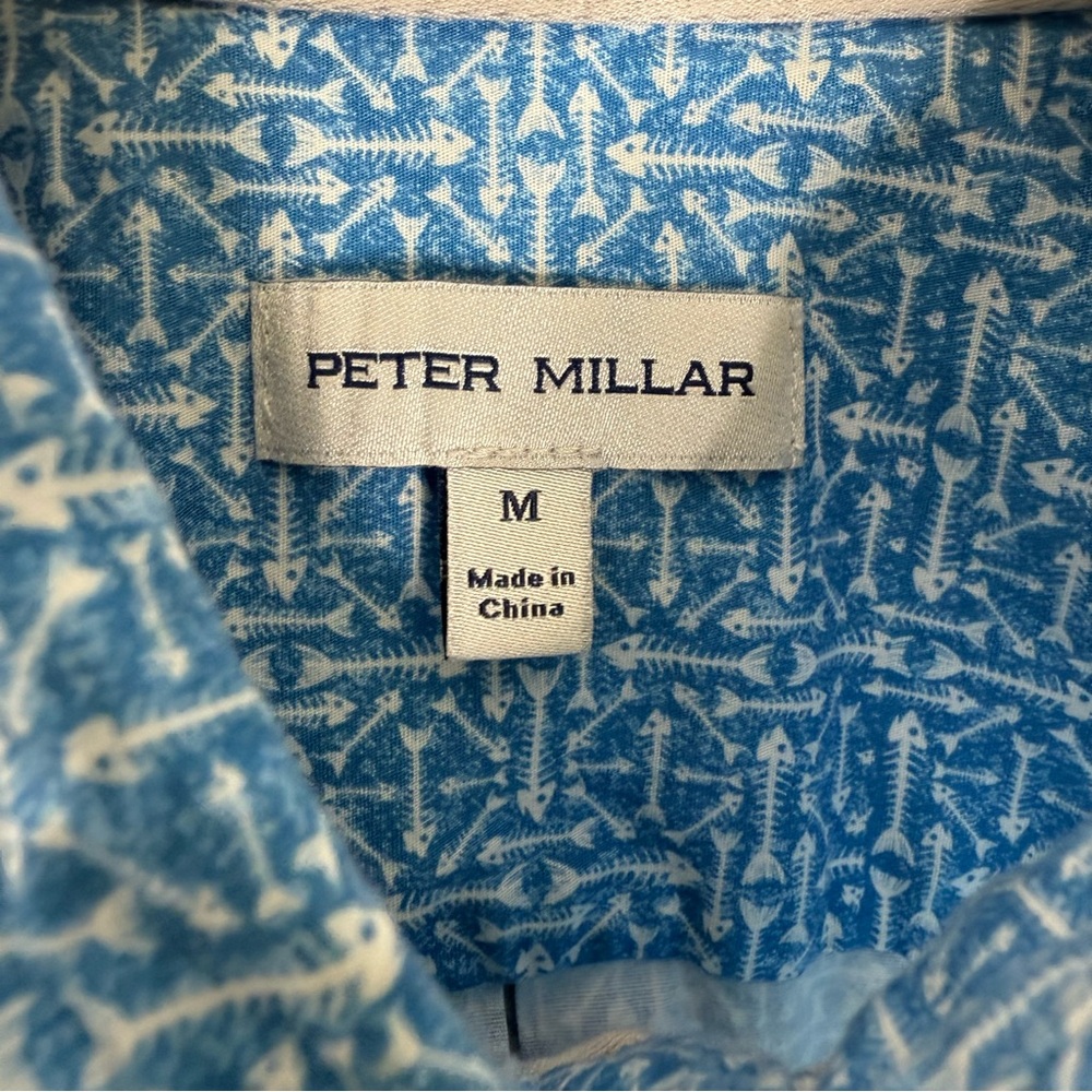 Peter Millar Fin Rays Print Button Down Shirt Cot… - image 6